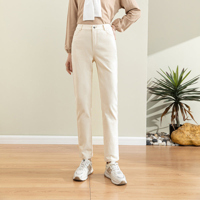 Damen Chino Stoffhose mit Hochbund