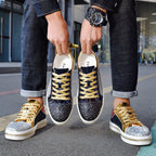 Damen Modische Sneakers mit funkelnder Oberflächenstruktur und stilvollen Akzenten R&B