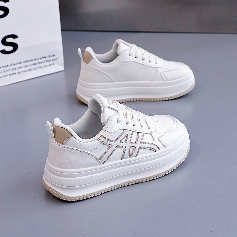 Damen Modische Sneakers mit hohem Plateau und eleganter Naht R&B