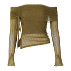 Damen Off-Shoulder Oberteil mit zarten Rüschendetails R&B