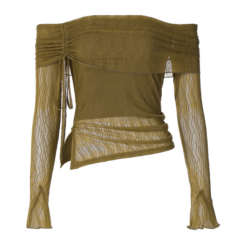 Damen Off-Shoulder Oberteil mit zarten Rüschendetails R&B