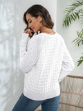Damen Strickpullover mit strukturiertem Wellenmuster R&B