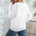 R&B | Pullover - Damen Frühlingsstrickpullover mit Knopfdetail