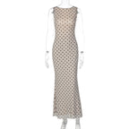 Damen Elegantes Maxikleid mit Punktdesign und figurbetontem Schnitt R&B