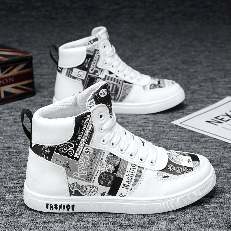 Herren Modische High-Top Sneakers mit einzigartigem Grafikdesign R&B