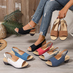 Damen elegante Slingback Sandalen mit modischen Schnallen