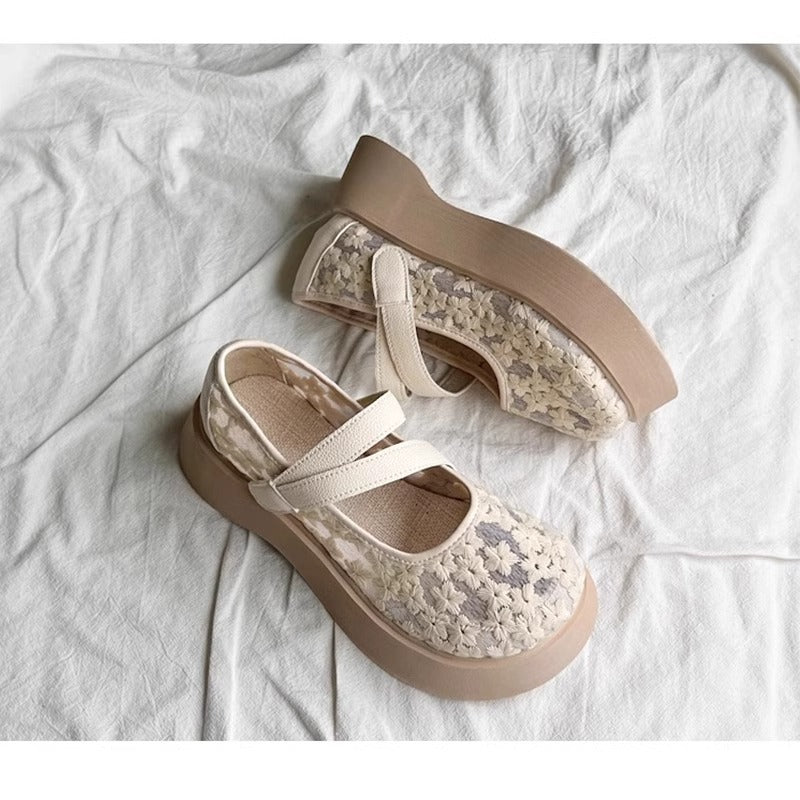 Damen modische Ballerinas mit floralem Design und dämpfender Sohle R&B