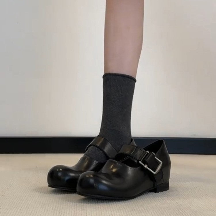 Damen elegante und stilvolle Riemchen-Schuh mit dekorativem Schnallenverschluss R&B
