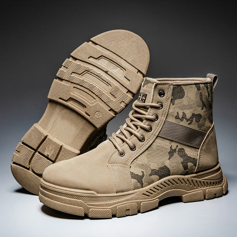 Damen modische camouflierte Ankle Boots mit rutschfester Sohle und elastischem Einsatz R&B