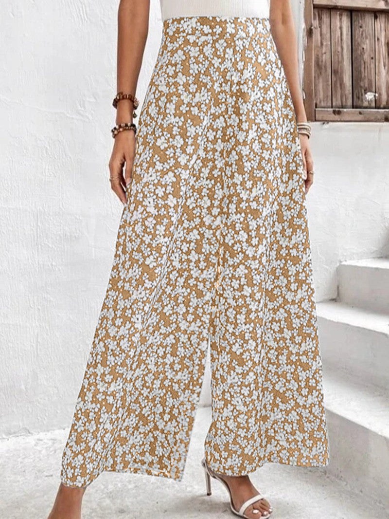 Damen Blumenmuster Palazzohose R&B