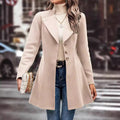 Damen Elegante Wool-Langjacke R&B