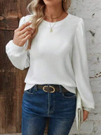 Damen Pullover mit Puffärmeln und casual Schnitt R&B