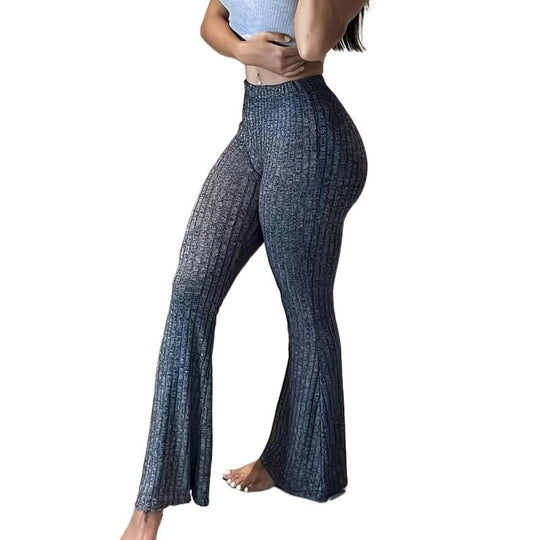 Damen Leggings mit hohem Bund und schickem Schlagdesign R&B