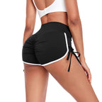 Damen Sportliche High-Waist Shorts mit seitlichem Rüschendetail R&B