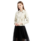 Damen nan taillierte Kunstleder-Bikerjacke mit asymmetrischem Reißverschluss und Ziernähten R&B