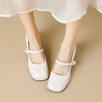 Damen Elegante Ballerinas mit modischem Riemen und funkelnder Schnallenverzierung