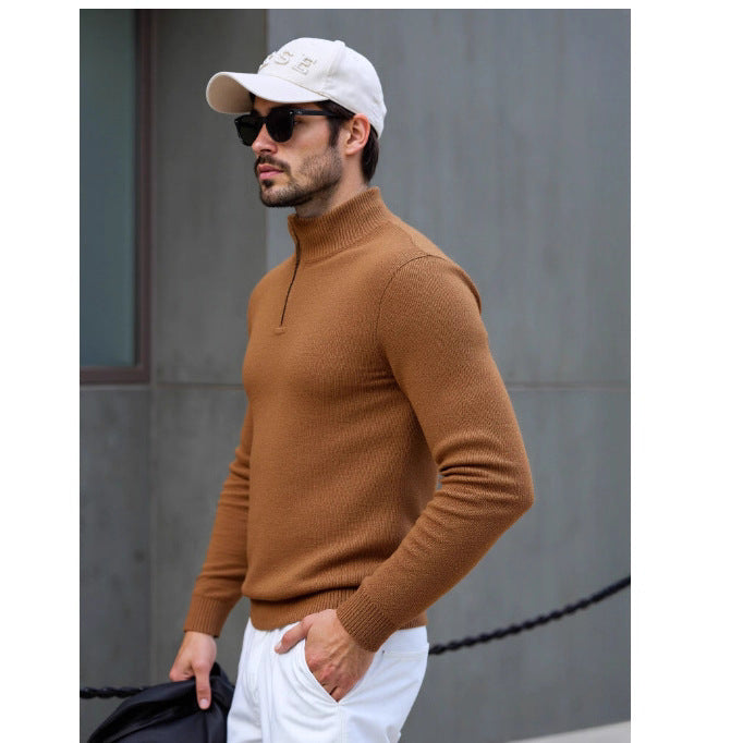 Herren Rollkragenpullover mit modernem Strukturdesign R&B