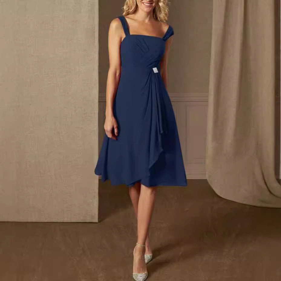 Damen festliches Maxikleid mit einem eleganten Wickeldesign und transparenter Ärmeln R&B