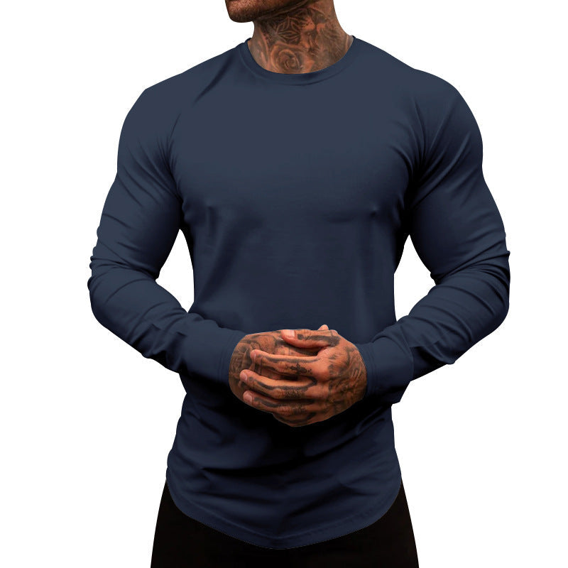 Herren Langarmshirt aus weichem, elastischem Baumwollmix mit Rundhalsausschnitt R&B