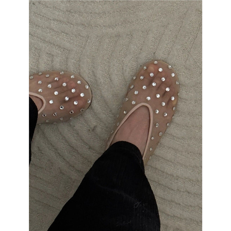Damen modische Slipper mit funkelnden Strassverzierungen R&B