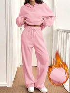 Damen Sweat-Set mit lässigem Schnitt und hohem Kragen R&B