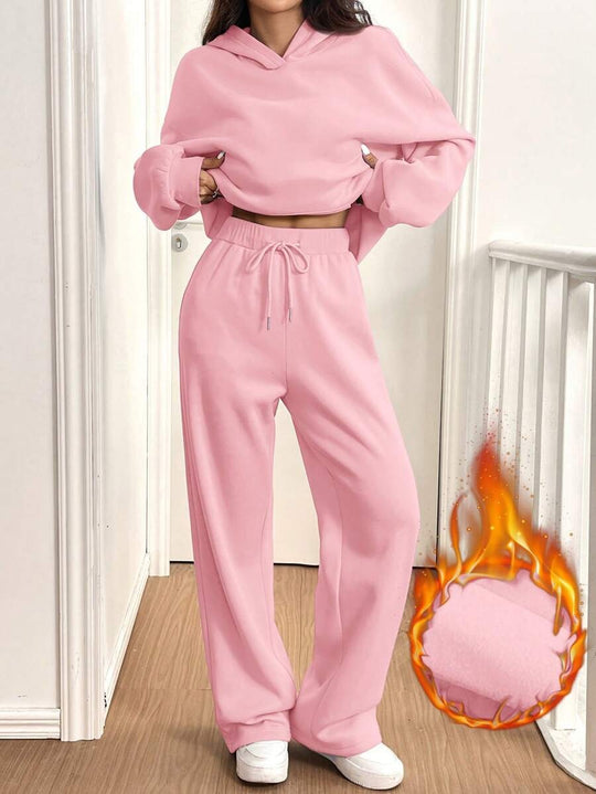 Damen Sweat-Set mit lässigem Schnitt und hohem Kragen R&B