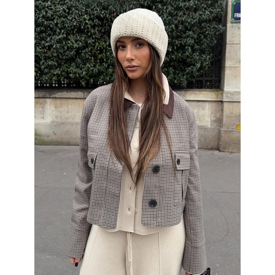 Damen elegante Karo-Jacke R&B
