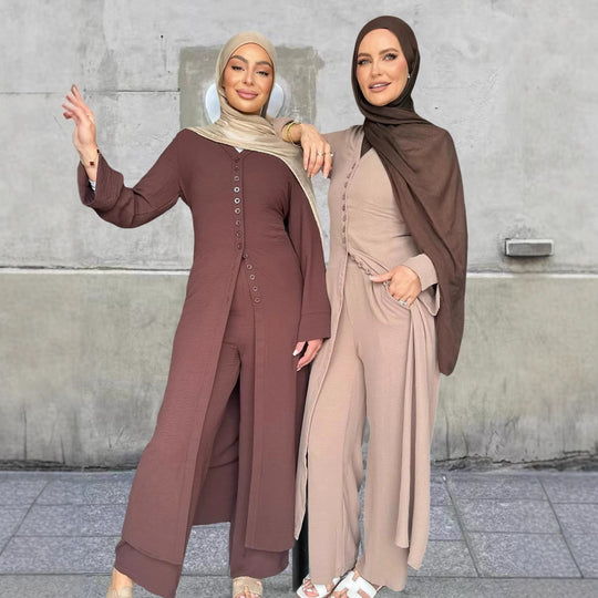 Damen Jumpsuit mit elegantem Knopfdesign und weitem Bein R&B