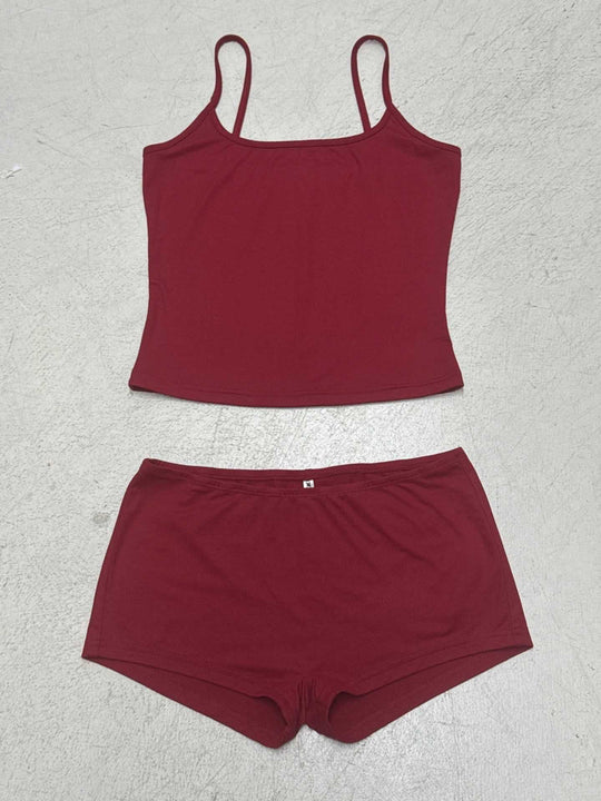 Damen bequemes Tanktop und Shorts-Set R&B