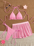 Damen Triangel-Bikini mit luftiger Rüschenshorts R&B