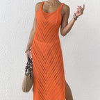 Damen luftiges Häkel-Midi-Kleid R&B