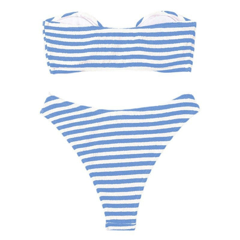 Damen Bandeau-Bikini mit modischem Ringdetail und hohem Beinausschnitt R&B