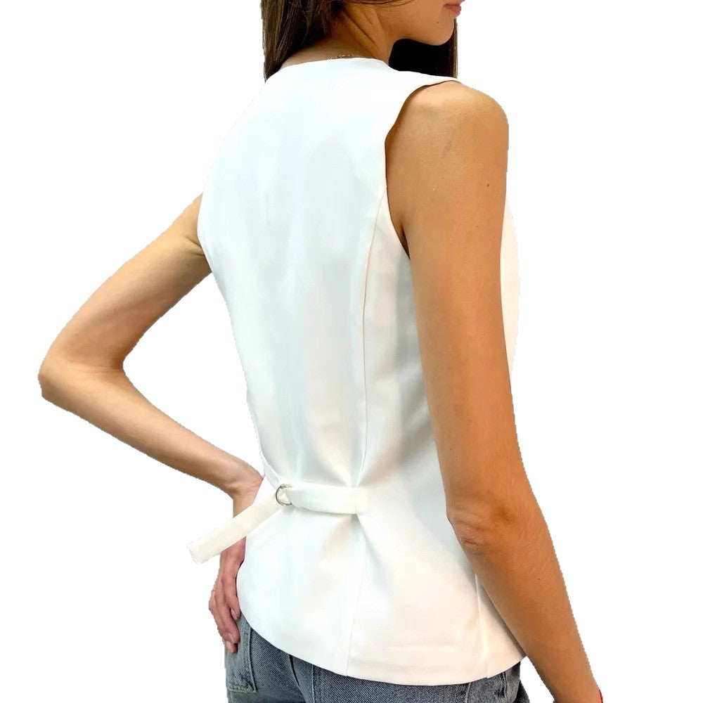 Damen Weste mit elegantem V-Ausschnitt und dekorativen Knöpfen R&B