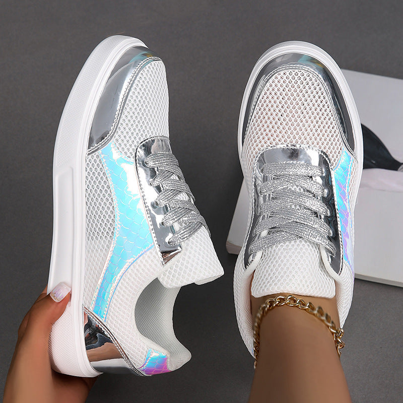 Damen Modische Sneakers mit reflektierendem Obermaterial