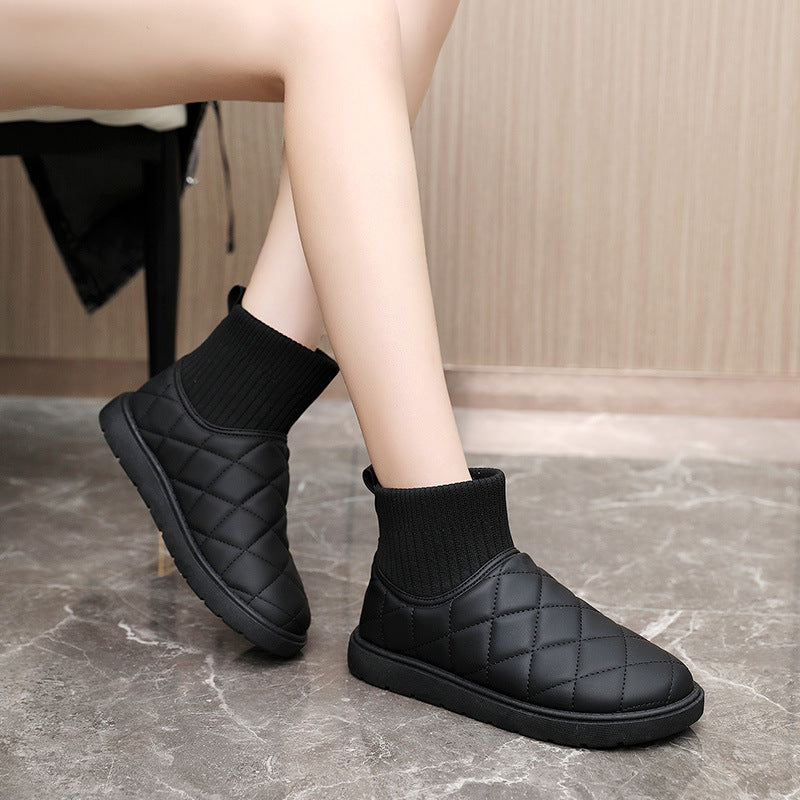 Damen modische Winterstiefel mit warmem Innenfutter und rutschfester Sohle R&B