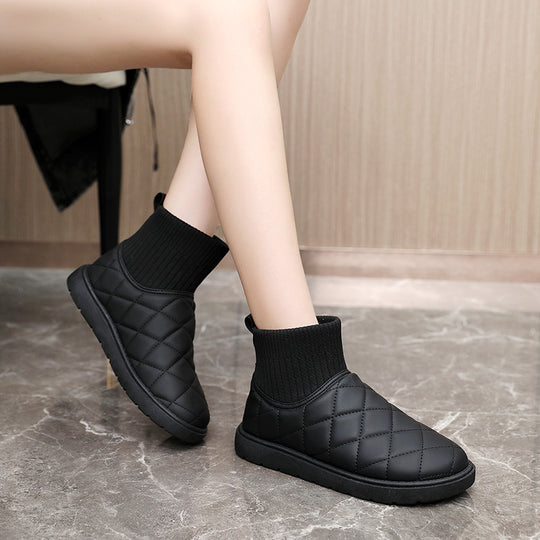 Damen modische Winterstiefel mit warmem Innenfutter und rutschfester Sohle R&B