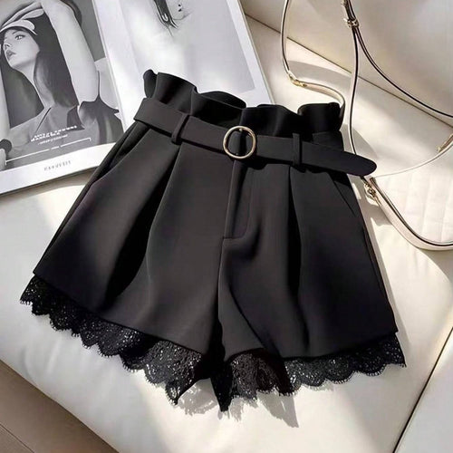 Damen Modische Shorts mit Spitzenbesatz R&B