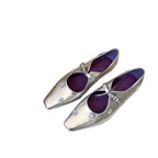 Damen Ballerina-Schuhe mit floralem Schmuckdetail und elegantem Riemendesign