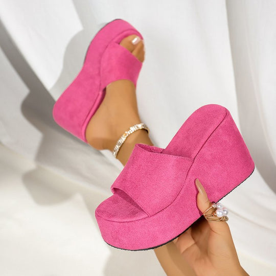 Damen Wedge-Pantoletten mit transparentem Obermaterial und komfortabler Sohle R&B