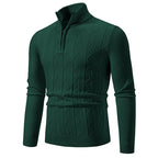 Herren eleganter Rollkragenpullover mit Zopfmuster und hohem Kragen R&B