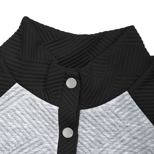 Damen Freizeitpullover mit strukturiertem Design und Knopfleiste R&B