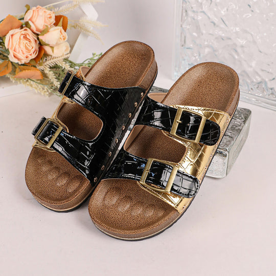 Damen trendige Sandalen mit verstellbaren Schnallen R&B