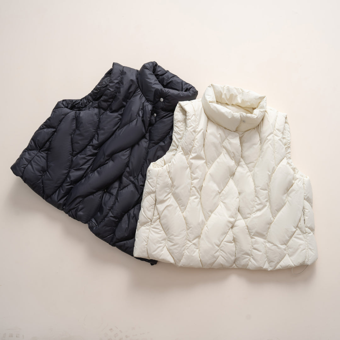 Damen stylische Steppweste mit hohem Kragen und modernem Design R&B