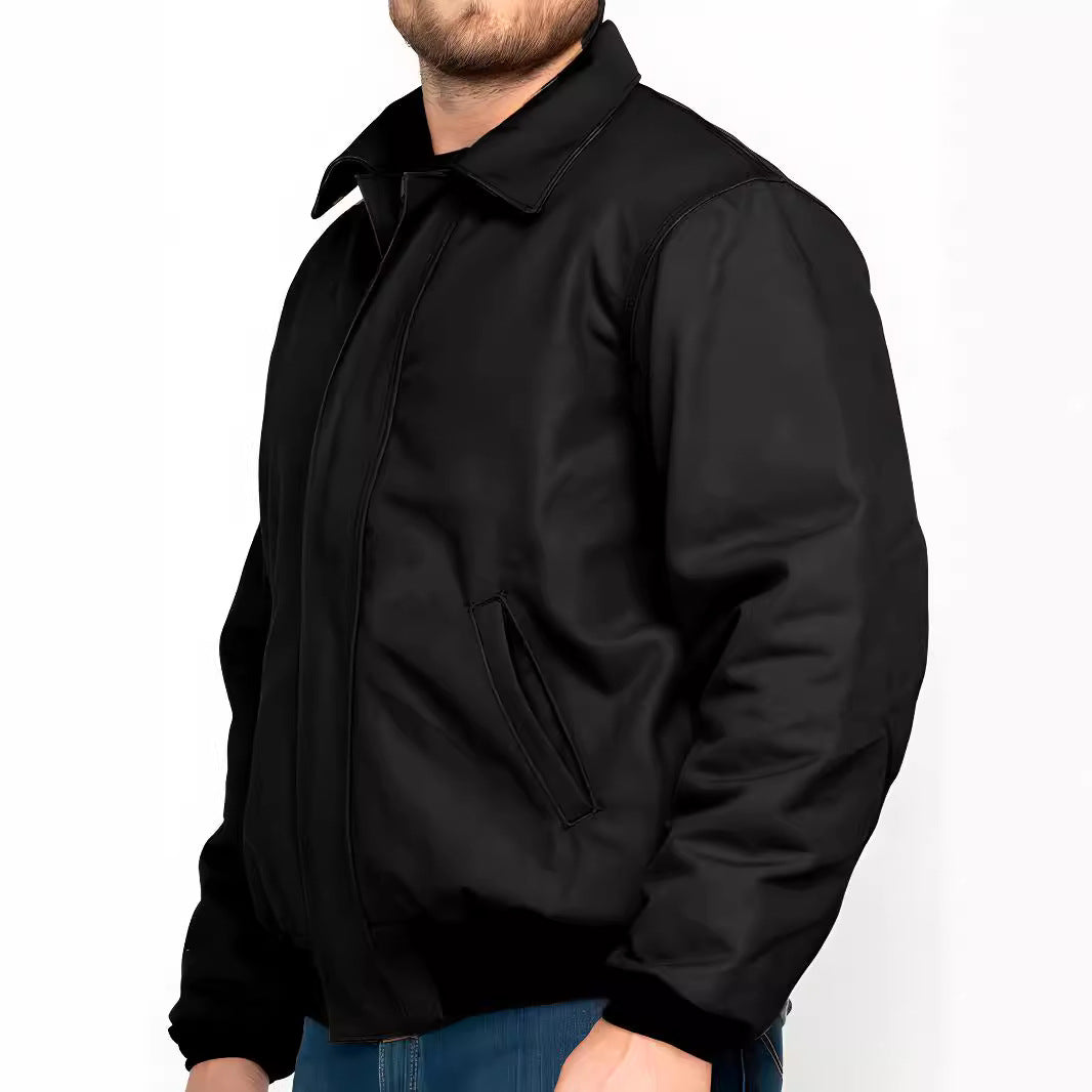 Herren stilvolle Bomberjacke mit praktischen Taschen und elastischem Bund R&B