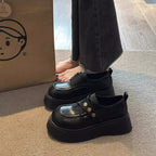 Damen modische Chunky Loafers mit eleganten Metallknöpfen R&B