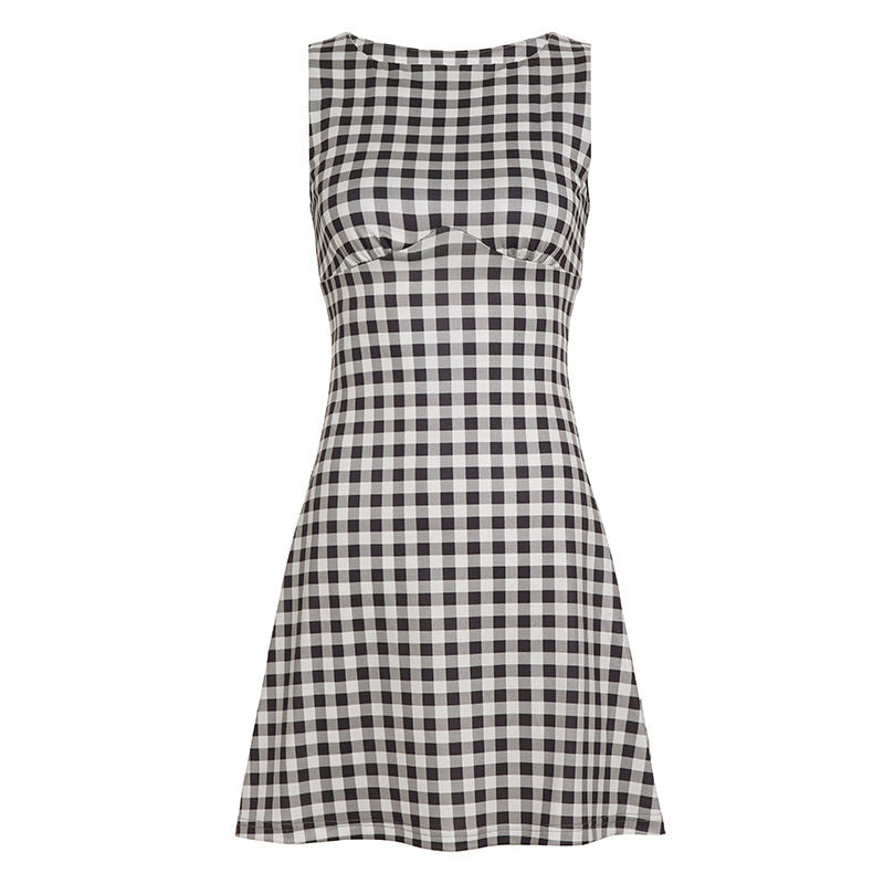 Damen Vichy-Kleid mit femininen Rüschen und schmeichelndem Schnitt R&B