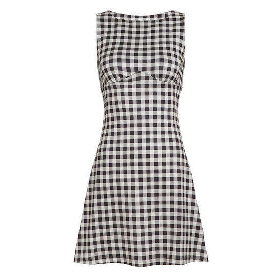 Damen Vichy-Kleid mit femininen Rüschen und schmeichelndem Schnitt R&B