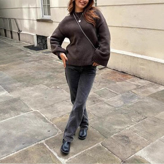Damen Oversized Pullover aus weicher Strickware R&B