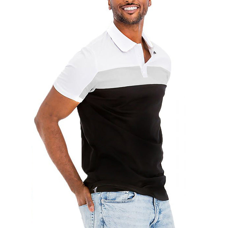 Herren Polo-Shirt mit modernen Farbblockelementen