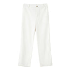 Damen elegante Cropped Stoffhose